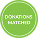 donations matched green graphic circle