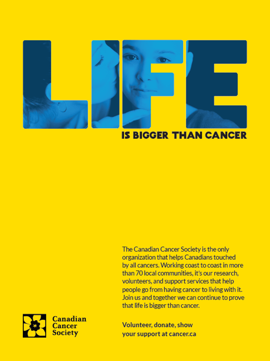 Life is Bigger than Cancer brand ad