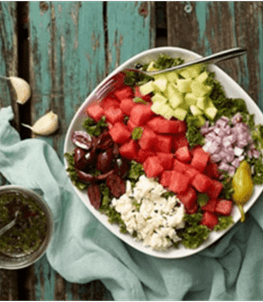 Salade grecque au melon d’eau