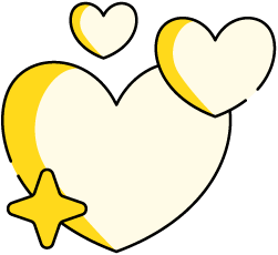 An icon of hearts and a star