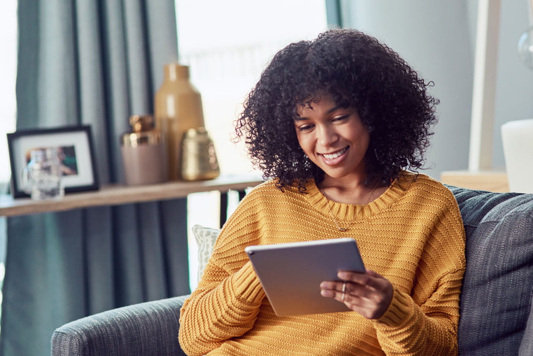 A person on a tablet