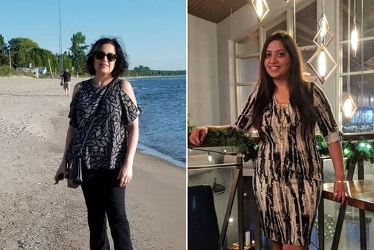 Images de deux bénévoles de la Société canadienne du cancer, Diya à gauche et Rozina à droite.