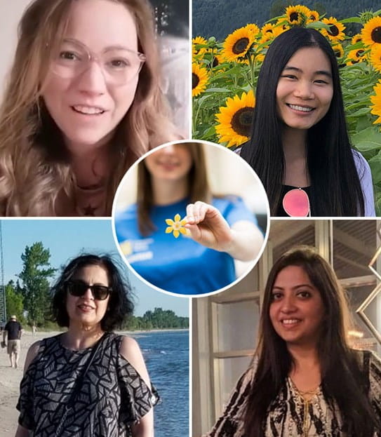 Un collage de bénévoles de la Société canadienne du cancer