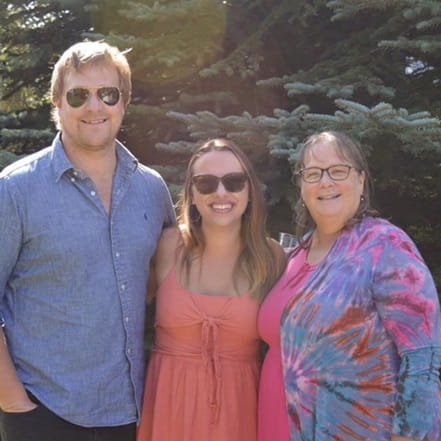 Phyllis Branch with her son and daughter-in-law.