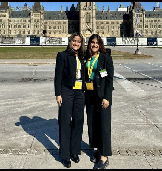 Jillian and Alaina Dhawan, at Parliament Hill.