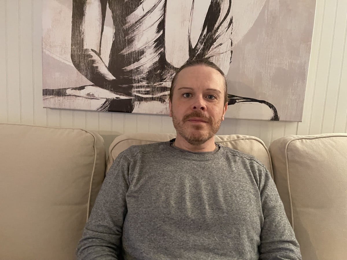 Mathieu Michaud chez lui à Notre-Dame-du-Portage (Québec).