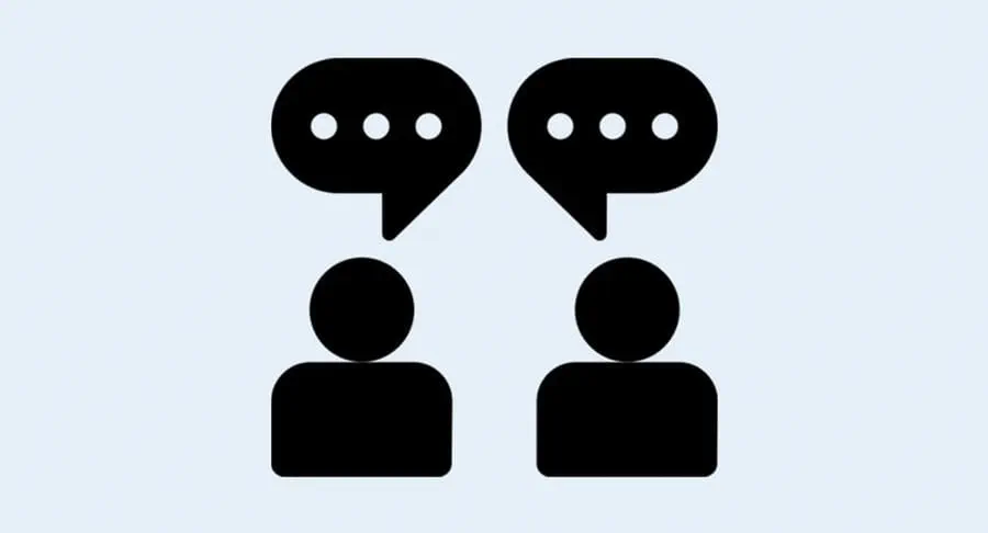 an icon of two people having a conversation