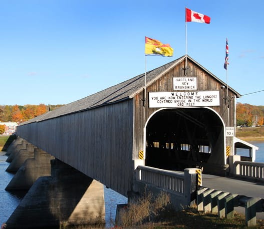Hartland covered bridge in New Brunswick