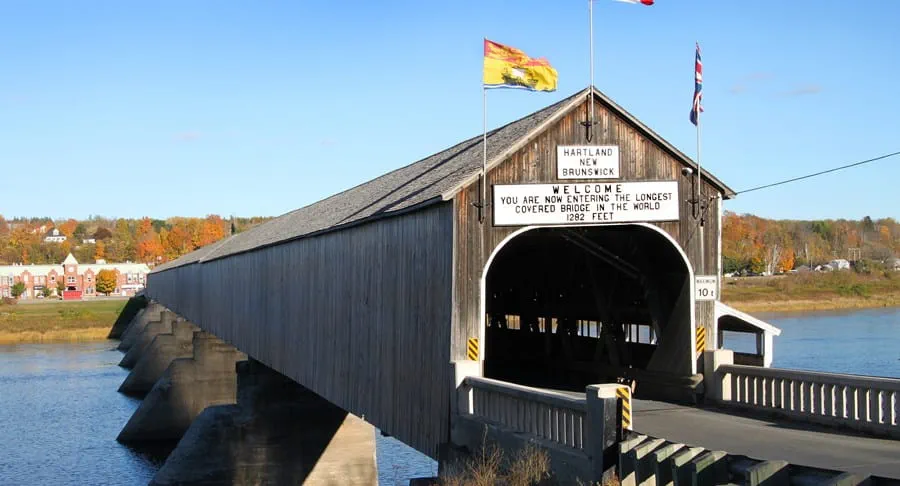 Hartland covered bridge in New Brunswick