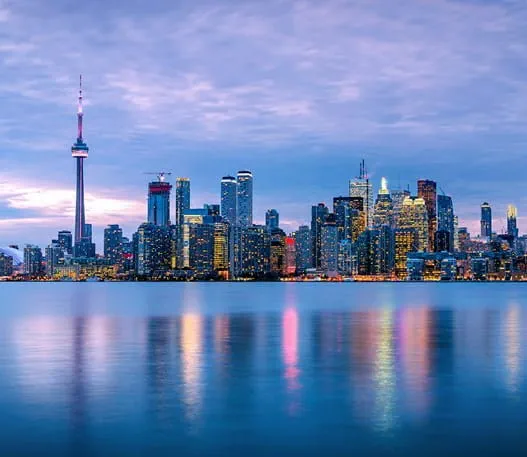 Toronto skyline at dusk