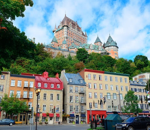 Chateau Frontenac during the day overlooking Old Quebec