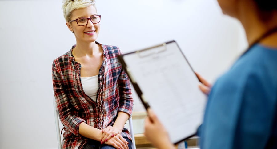 Patient seeing their doctor for a checkup