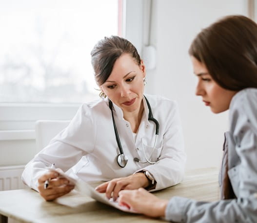 Patient getting test results explained to them