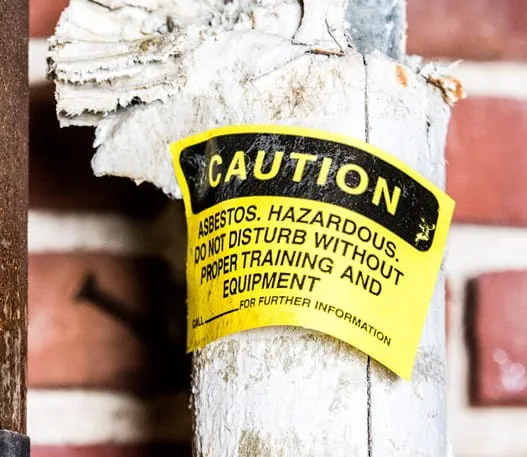 Caution sign for asbestos