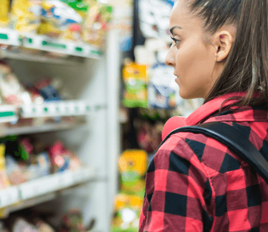 Person shopping in a supermarket