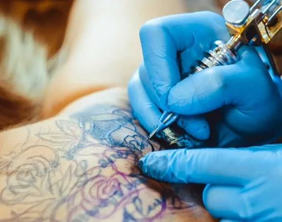 A person getting a tattoo