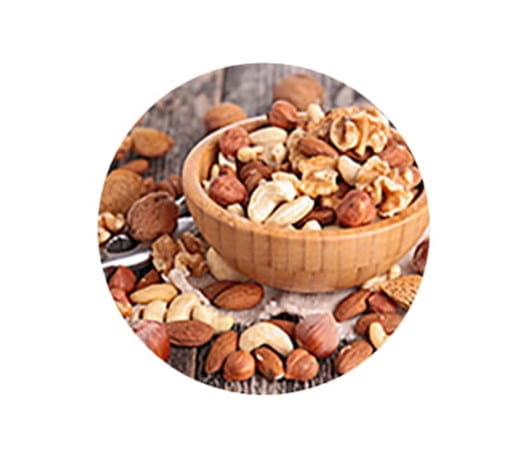 A bowl of unsalted nuts