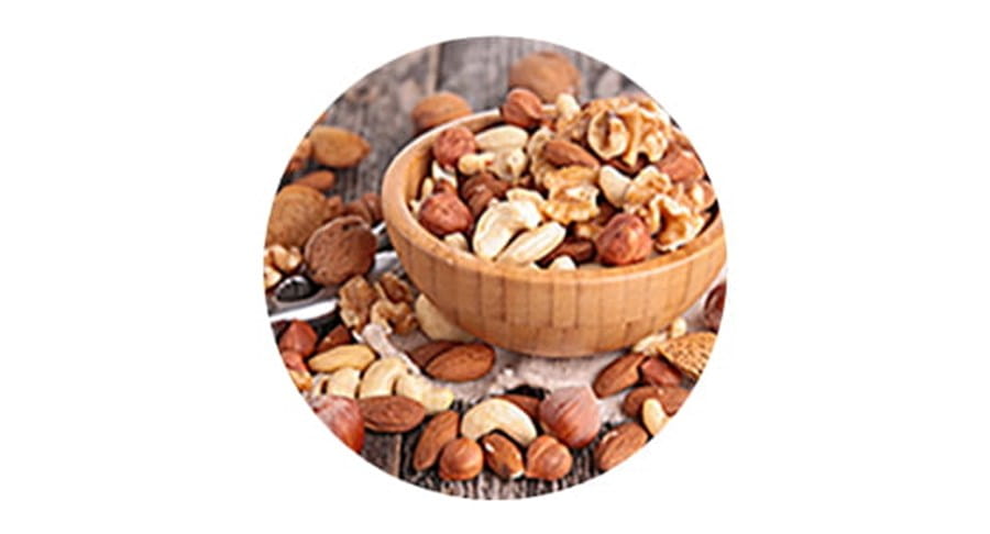 A bowl of unsalted nuts