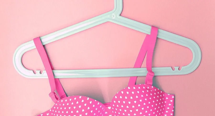 Bra hanging on a hanger