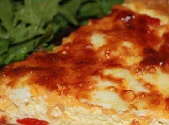 Red pepper quiche