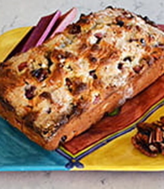 Rhubarb nut bread