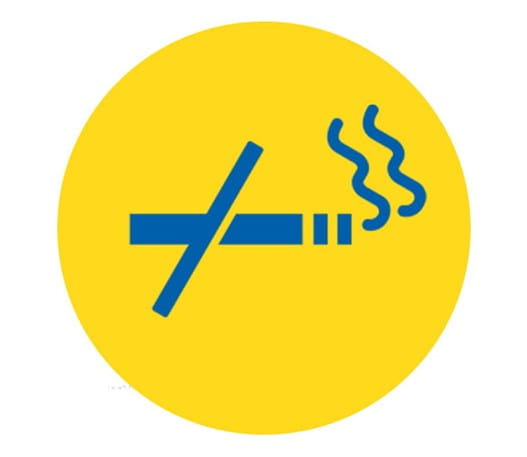 Icone d'une cigarette barrée pour arrêter de fumer