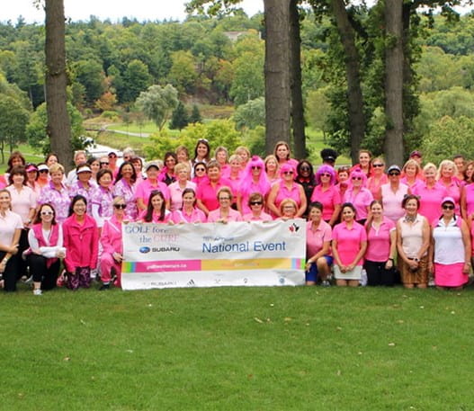 Golf Fore the Cure participants wearing pink