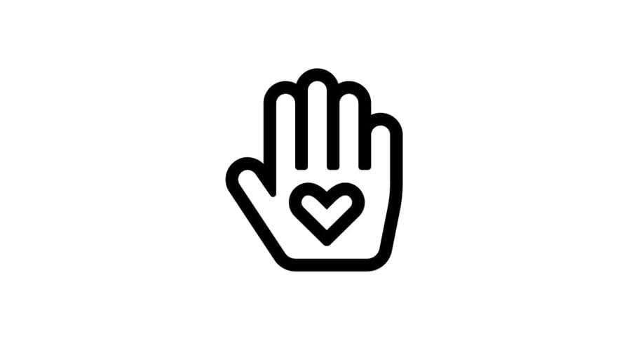 Hand holding a heart