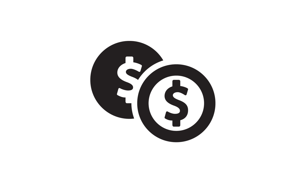 Une icône de pièces de monnaie