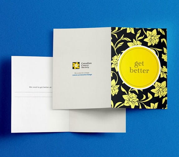 A card with the words “get better” on the cover