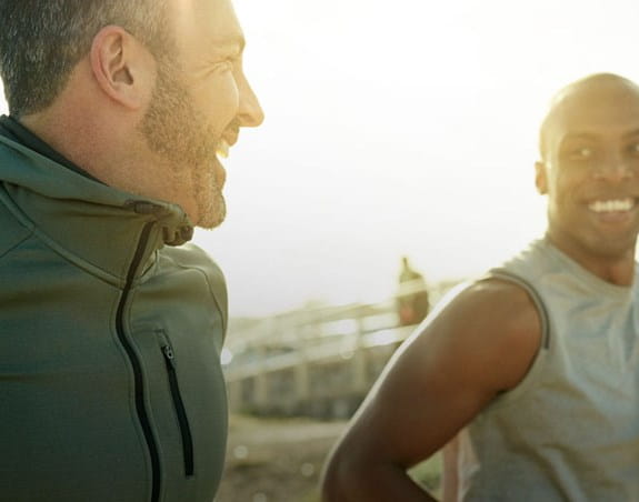 Two men jogging