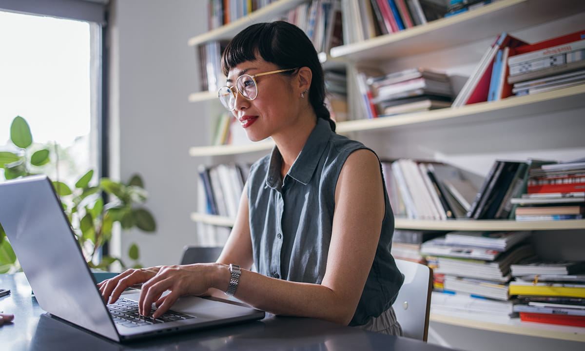 Person working on a computer