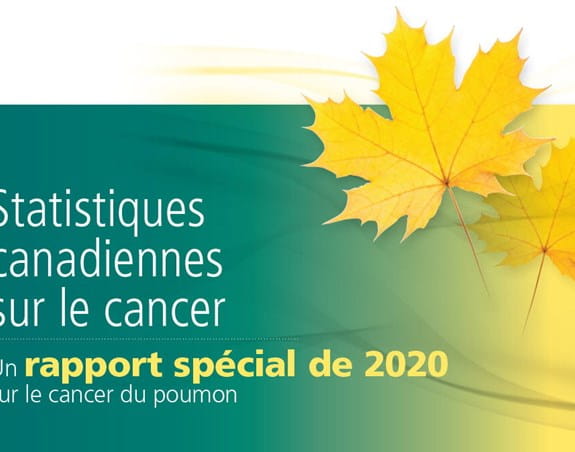 Une photo de couverture du rapport spécial 2020 de Statistiques canadiennes sur le cancer sur le cancer du poumon