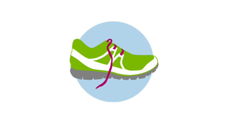An icon of a green running shoe.