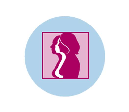 Une icône représentant le cancer du sein avec 3 silhouettes de femmes de profil et le contour de leurs seins.