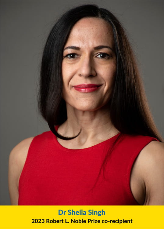 A photo of 2023 Robert L. Noble Prize co-recipient, Dr Sheila Singh.