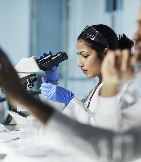 A man and woman in a research lab.