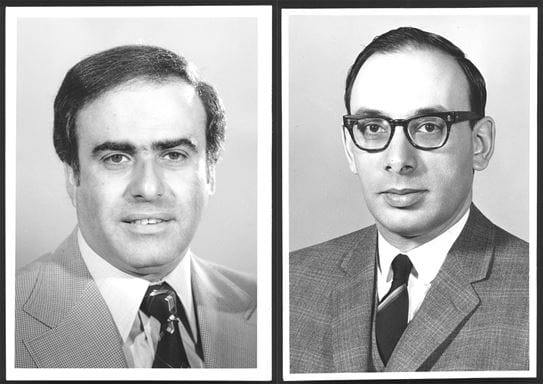 Le Dr Phil Gold et le Dr Samuel O. Freedman. Les photos ont été fournies par le Centre des archives permanentes du Centre universitaire de santé McGill (CUSM).