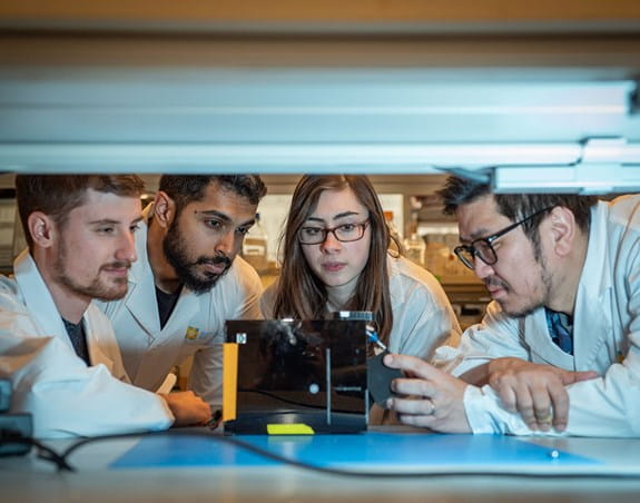 Researchers in a lab