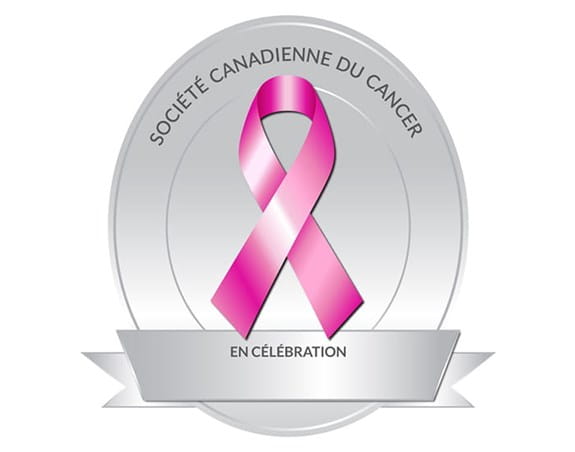 Le ruban rose numérique de la Société canadienne du cancer ainsi que les mots « En hommage »