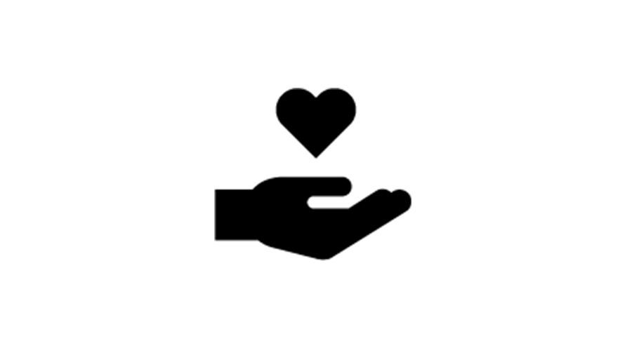 icon of a hand holding a heart