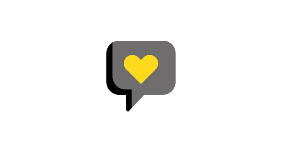 a heart in a speech bubble icon