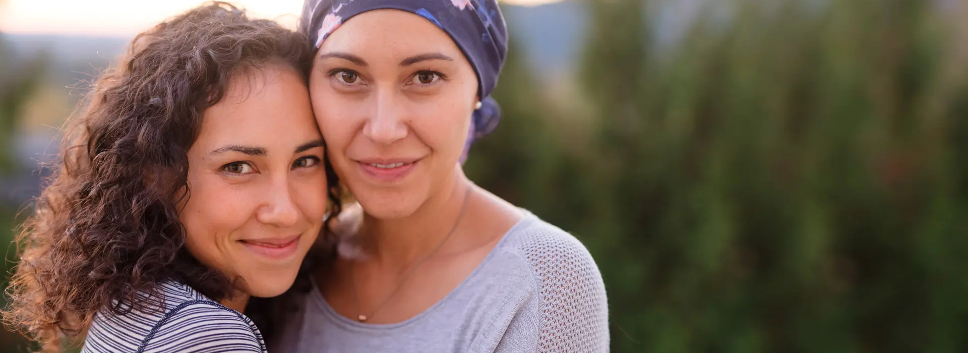 Two women smiling