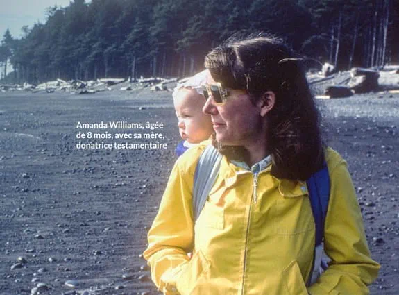 Amanda Williams, âgée de 8 mois, avec sa mère, donatrice testamentaire